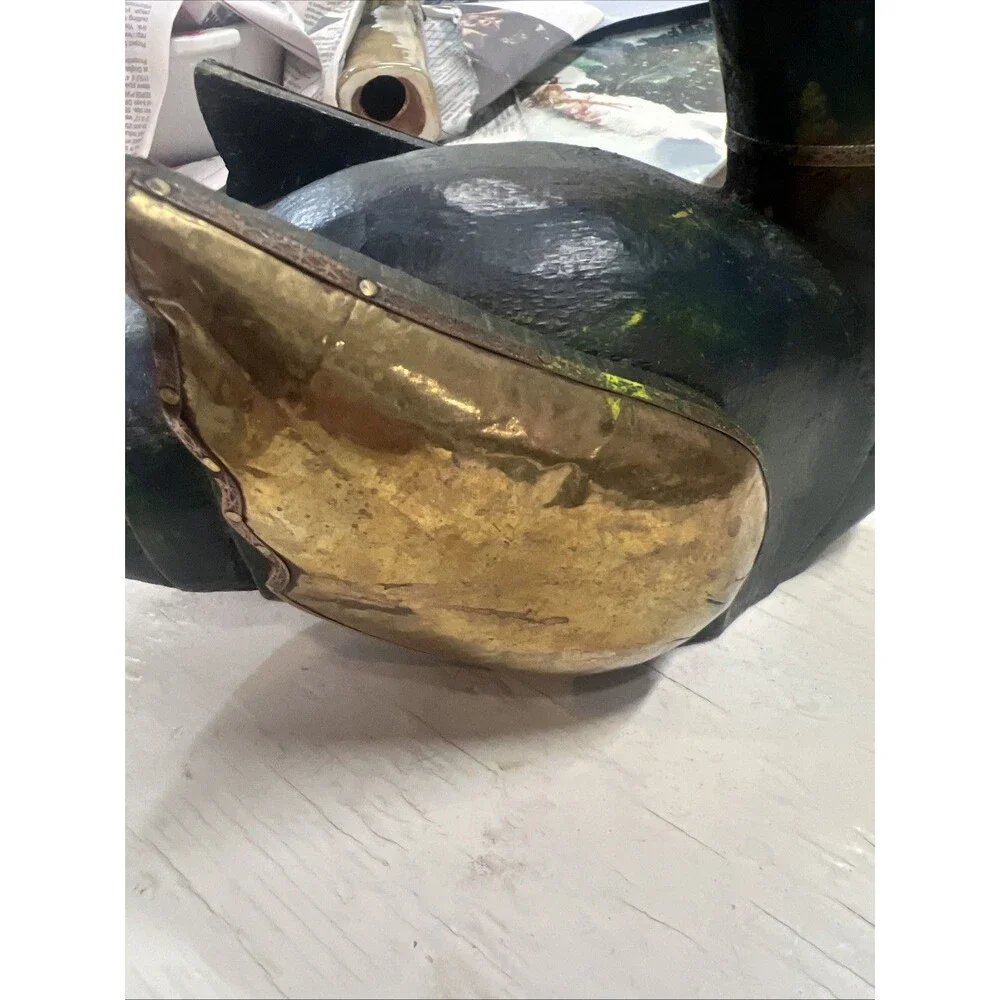 Unique wood and metal carved duck
